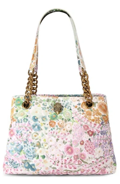 Kurt Geiger London Kensington Floral Quilted Leather Tote In Floral Multi