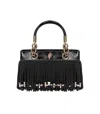 Kurt Geiger Fringe-embellished Chain-handle Tote Bag In Black