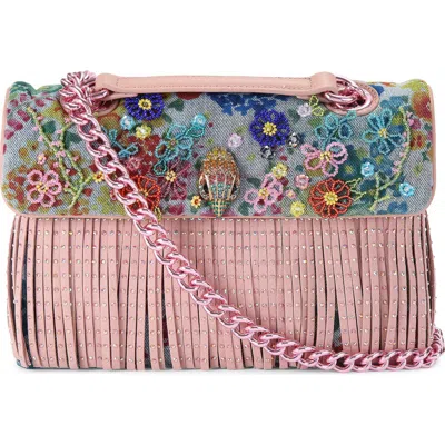 Kurt Geiger London Kensington Fringe Convertible Shoulder Bag In Pink