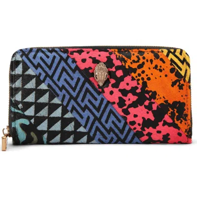 Kurt Geiger London Kensington Genuine Calf Hair Zip Around Wallet In Multi