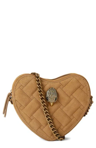 Kurt Geiger London Kensington Heart Crossbody Bag In Light/pastel Brown