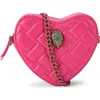 Kurt Geiger Kensington Heart Quilted Cross Body Bag In Pink