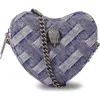 Kurt Geiger London Kensington Heart Denim Crossbody Bag In Pink Combo