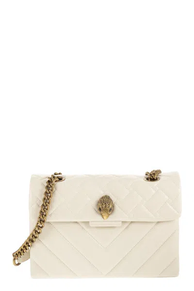 Kurt Geiger London Kensington Large Quilted Leather Shoulder Bag With Eagle Head In Neutral
