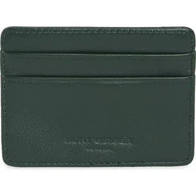 Kurt Geiger London Kensington Leather Card Case In Dark Green