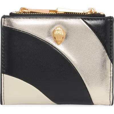 Kurt Geiger London Kensington Leather Flap Wallet In Gray