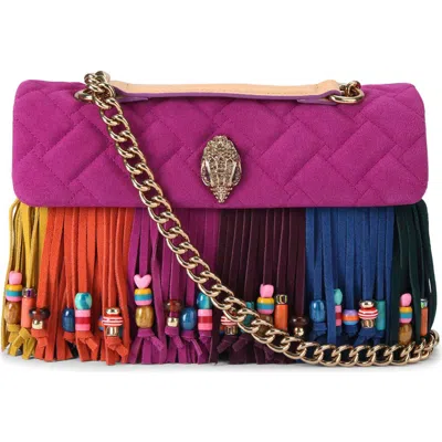 Kurt Geiger London Kensington Leather Fringe Crossbody Bag In Multi