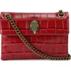 Kurt Geiger London Kensington Leather Mini Crossbody Bag In Red