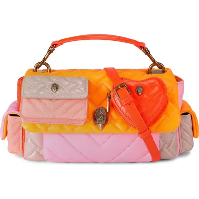 Kurt Geiger London Kensington Multipocket Quilted Leather Shoulder Bag In Pink