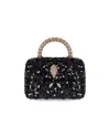 Kurt Geiger London Kensington Paillettes Mini Black Handbag In Black