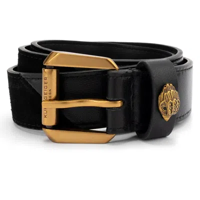 Kurt Geiger London Kensington Patchwork Leather Belt In Black