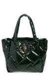 Kurt Geiger London Kensington Puff Embellished Top Handle Shopper In Open Green