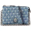 Kurt Geiger London Kensington Puff Quilted Denim Pouch Shoulder Bag In Blue
