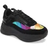 Kurt Geiger Kensington Pump Eagle-embellished Leather Low-top Trainers In Black Multi
