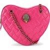 Kurt Geiger London Kensington Quilted Leather Heart Bag In Pink
