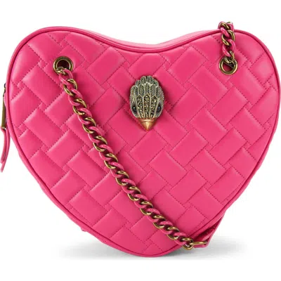 Kurt Geiger London Kensington Quilted Leather Heart Bag In Pink