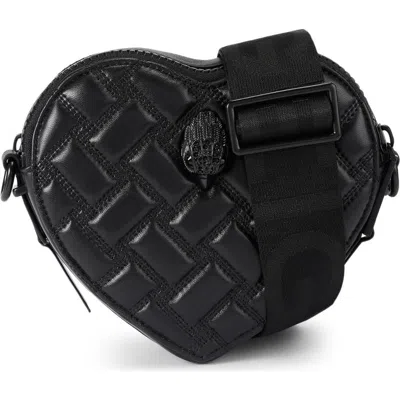 Kurt Geiger London Kensington Quilted Leather Heart Crossbody Bag In Black