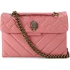 Kurt Geiger London Kensington Quilted Leather Shoulder Bag In Open Pink