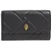 Kurt Geiger London Kensington Quilted Leather Wallet On A Chain In Black