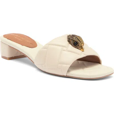 Kurt Geiger Quilted Eagle-detail Sandals In Neutral