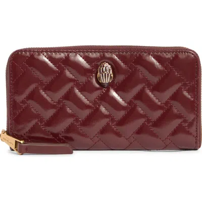 Kurt Geiger London Kensington Quilted Zip Around Wallet In Burgundy