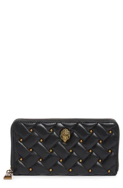 Kurt Geiger London Kensington Stud Leather Wallet In Black