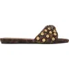Kurt Geiger London Kensington Stud Slide Sandal In Brown