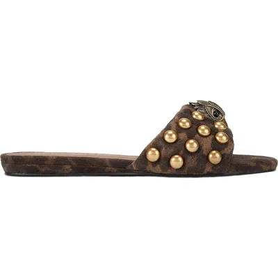Kurt Geiger London Kensington Stud Slide Sandal In Brown