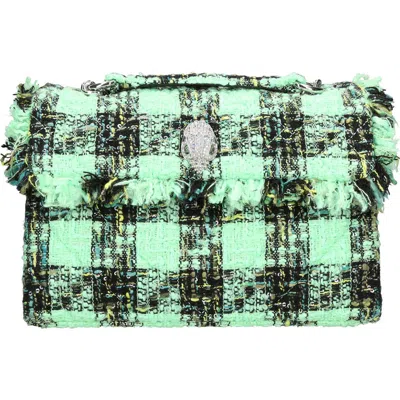 Kurt Geiger London Kensington Tweed Convertible Shoulder Bag In Pale Green