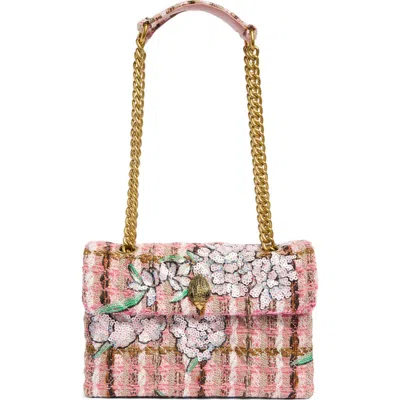 Kurt Geiger London Kensington Tweed Shoulder Bag In Light Pink Multi