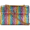 Kurt Geiger London Kensington Woven Faux Leather Convertible Shoulder Bag In Gold Multi