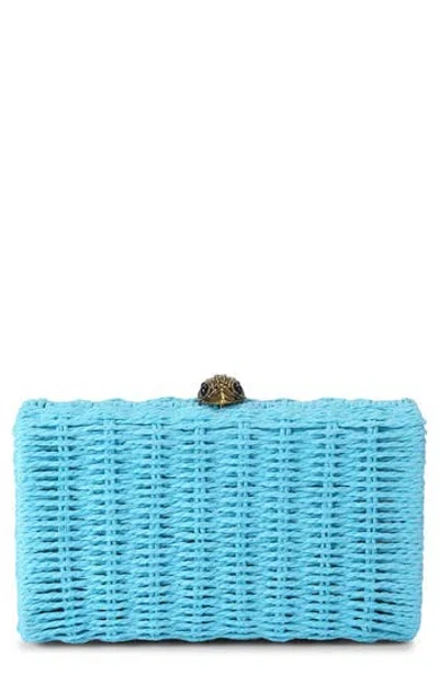 Kurt Geiger London Kensington Woven Frame Clutch In Blue