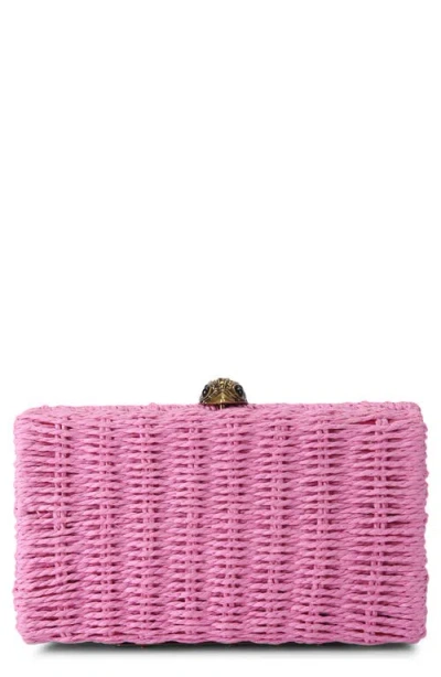 Kurt Geiger London Kensington Woven Frame Clutch In Open Pink