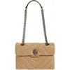Kurt Geiger Kensington X Quilted Leather Shoulder Bag In Camel
