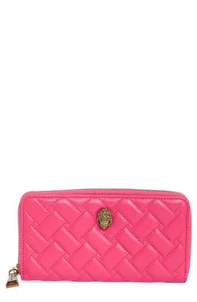 Kurt Geiger London Kensington Zip Around Quilted Wallet In Pink