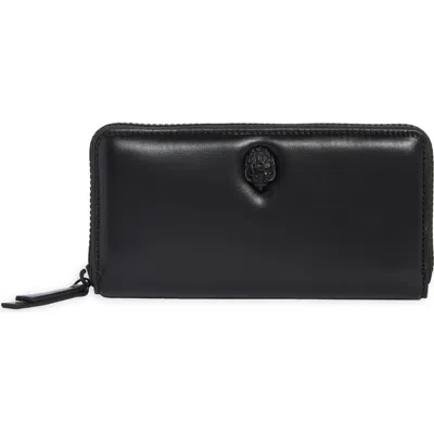 Kurt Geiger London Kew Zip Around Leather Continental Wallet In Black