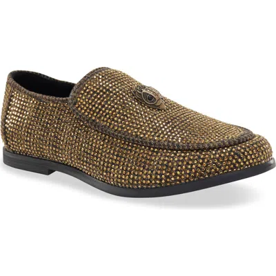 Kurt Geiger London Kids' Hugh Drench Eagle Crystal Loafer In Brown