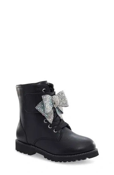 Kurt Geiger London Kids' Kensington Strap Bow Boot In Black