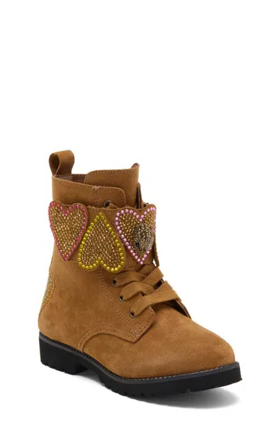 Kurt Geiger London Kids' Min Heart Lace-up Boot In Multi