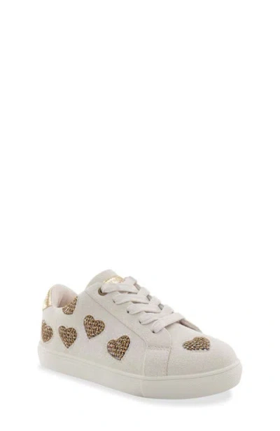 Kurt Geiger London Kids' Mini Lane Love Crystal Heart Sneaker In White