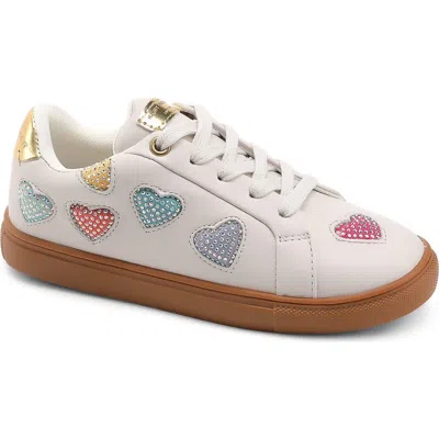 Kurt Geiger London Kids' Mini Lane Love Crystal Heart Sneaker In Multi