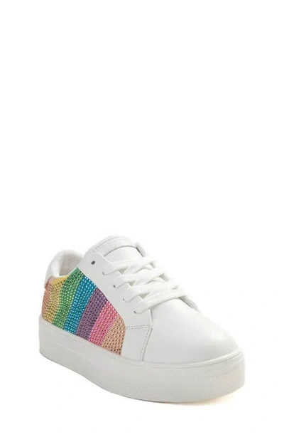 Kurt Geiger London Kids' Mini Lane Stripe Crystal Sneaker In Multi
