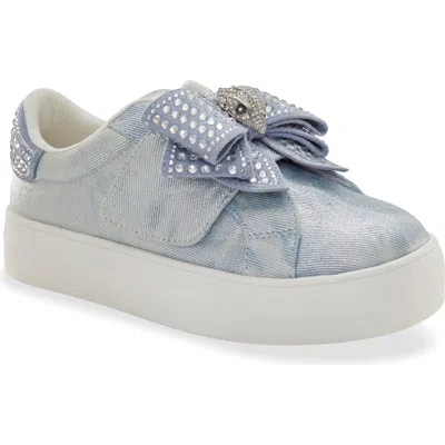 Kurt Geiger London Kids' Mini Laney Bow Sneaker In Denim