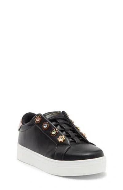 Kurt Geiger London Kids' Mini Liviah Flower Slip-on Sneaker In Black