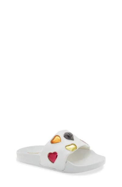 Kurt Geiger London Kids' Mini Meena Eagle Slide Sandal In White