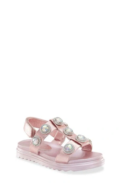 Kurt Geiger London Kids' Mini Orson Crystal Sandal In Pink