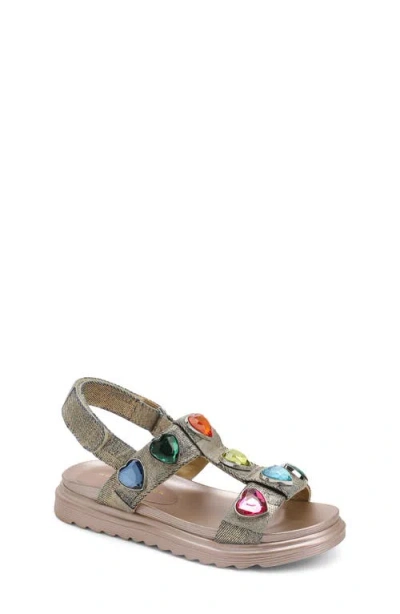 Kurt Geiger London Kids' Mini Orson Heart Slingback Sandal In Brown