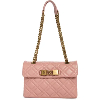 Kurt Geiger London Kingsley Quilted Leather Shoulder Bag In Light/ Pastel Pink