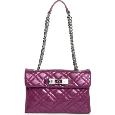 Kurt Geiger London Kingsley Quilted Leather Shoulder Bag In Medium Purple