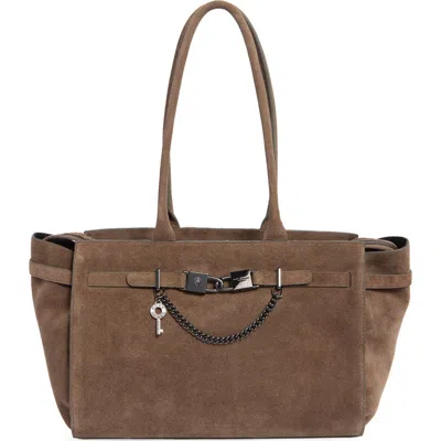 Kurt Geiger London Kingsley Shopper Leather Tote In Dark Grey